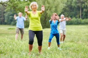 seniors doing tai chi - preventing slip and falls for seniors - viles and beckman