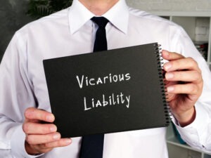 Vicarious liability sign. Learn how vicarious liability affects claims against trucking companies.